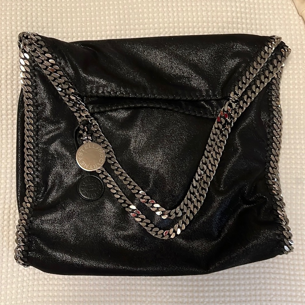 Stella Mccartney 2 Chain Falabella Tote Shoulder Bag In Black